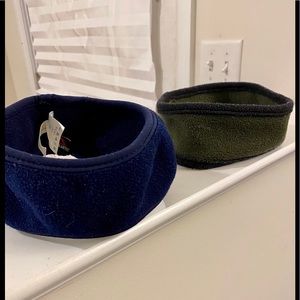 2 Pairs Ear Warmers Lands End Navy Blue Ear Warmers AND Olive Color Ear Warmers